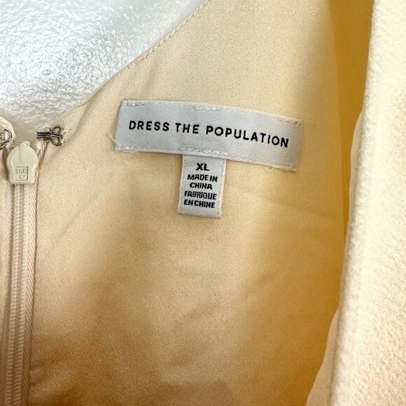 DRESS THE POPULATION Sandra Jumpsuit in Cream Size X-Large - Picture 5 of 13